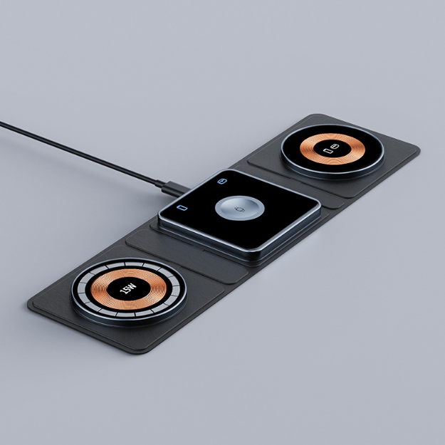 3-in-1 Magnetic Foldable Wireless Charger – Transparent Design