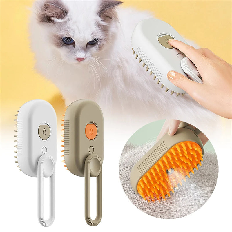Mi-Xory™ Cat Steam Brush – 3-in-1 Electric Steam Pet Grooming Brush