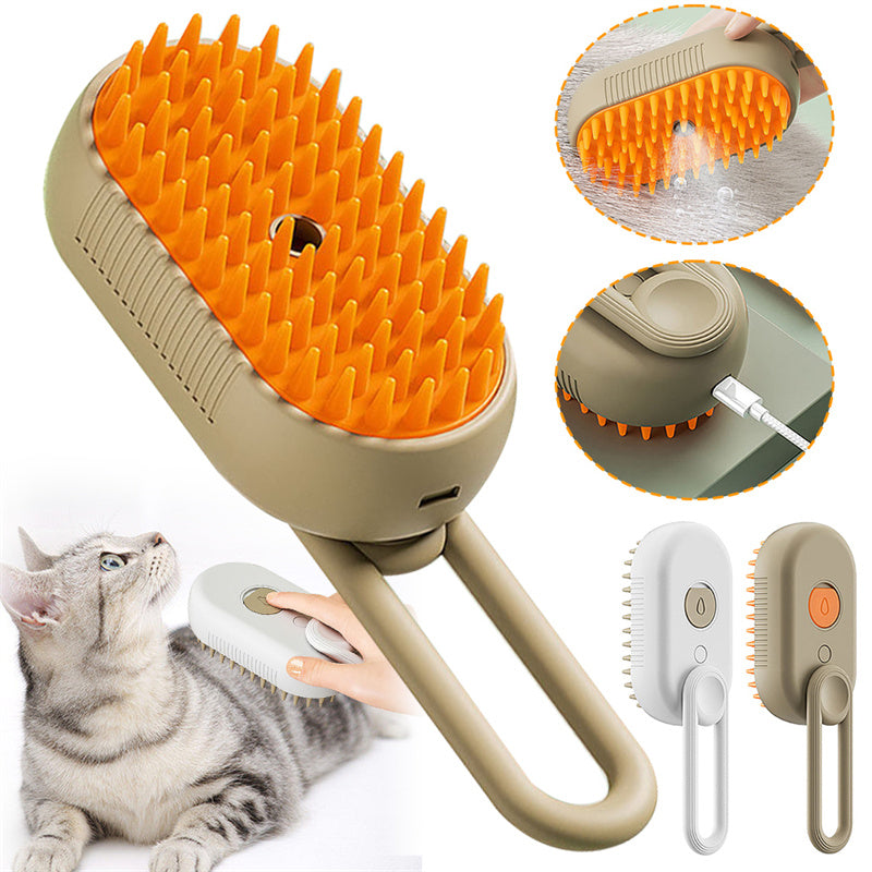 Mi-Xory™ Cat Steam Brush – 3-in-1 Electric Steam Pet Grooming Brush